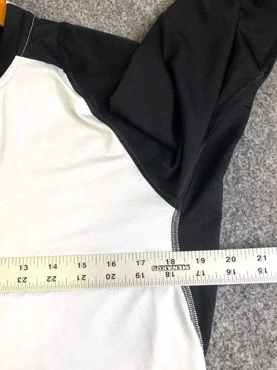 Nike Pro Shirt Mens Large White Black Baseball MLB Compression Fitted Raglan - Picture 4 of 9